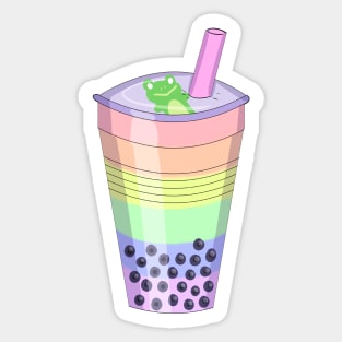 Pastel Rainbow Bubble Tea Sticker